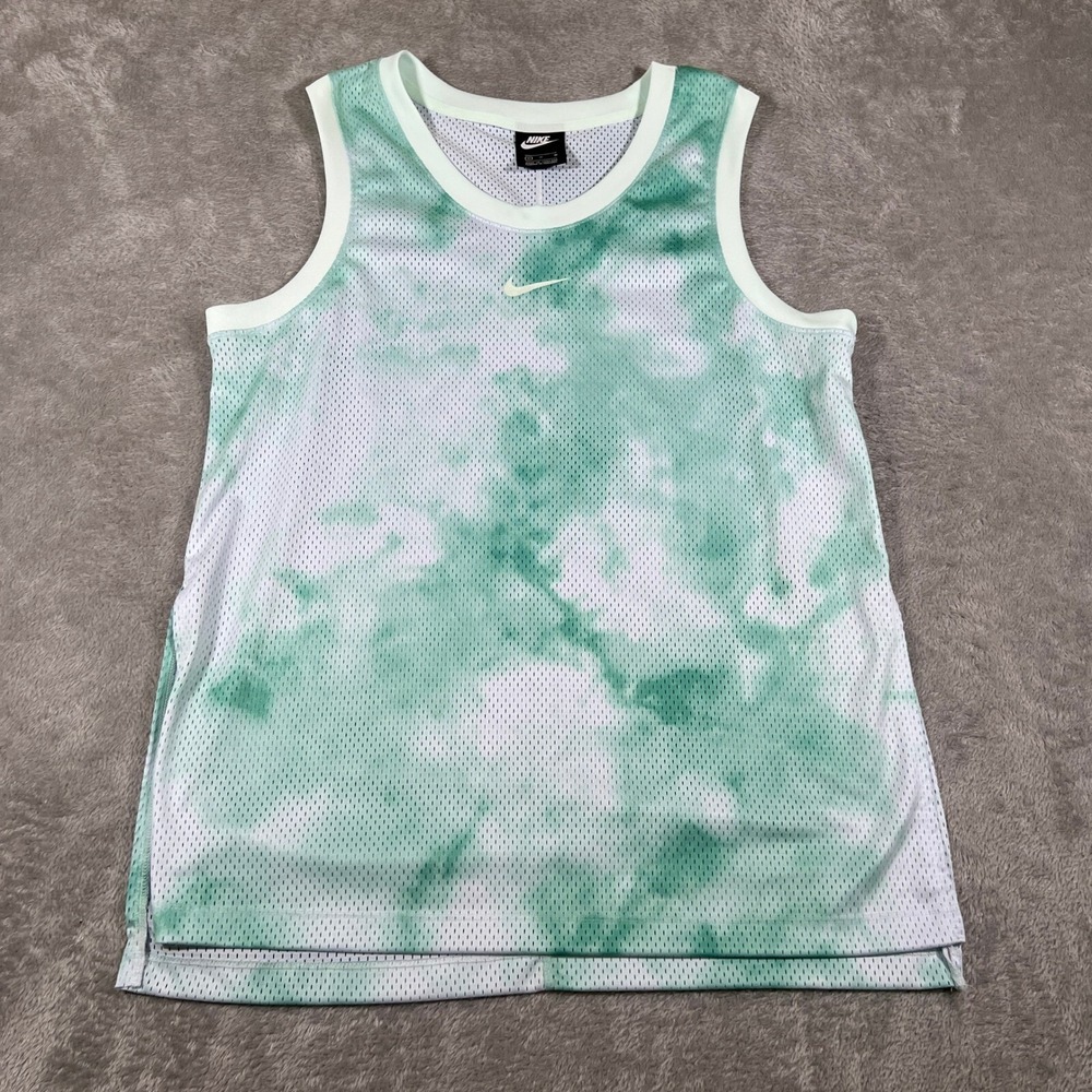 Nike Mesh Tank Top Womens Medium Green Tie‎ Dye Sleeveless Athletic Training